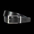 Cintura Uomo Doubleface in Vera Pelle | Liscia e Scamosciata | Nero/Grigio | Gift Box | 125cm