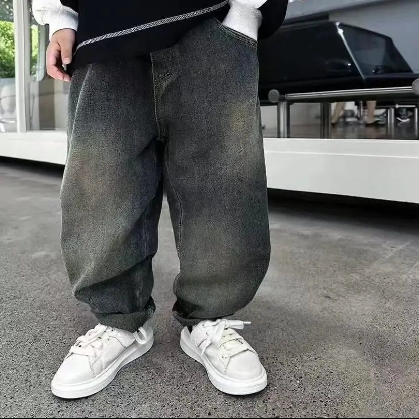 Baby Boys' Jeans Spring and Autumn New Children's Korean Edition Fashion Pants Kids Casual trousers