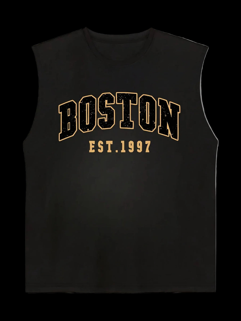 Canotta  sportivo casual estivo da uomo Boston est 1997 con stampa, comodo e traspirante, girocollo, senza maniche