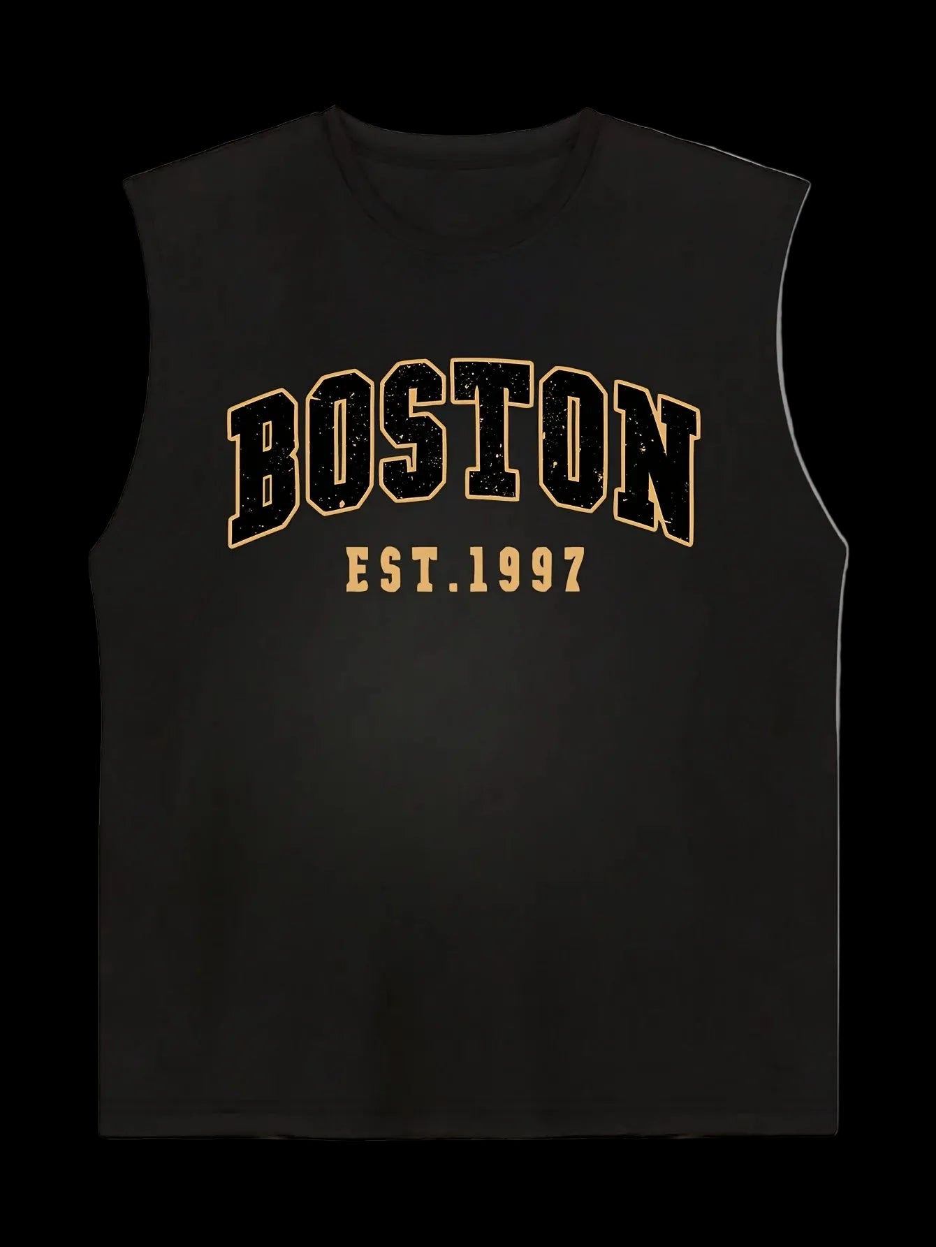Canotta  sportivo casual estivo da uomo Boston est 1997 con stampa, comodo e traspirante, girocollo, senza maniche