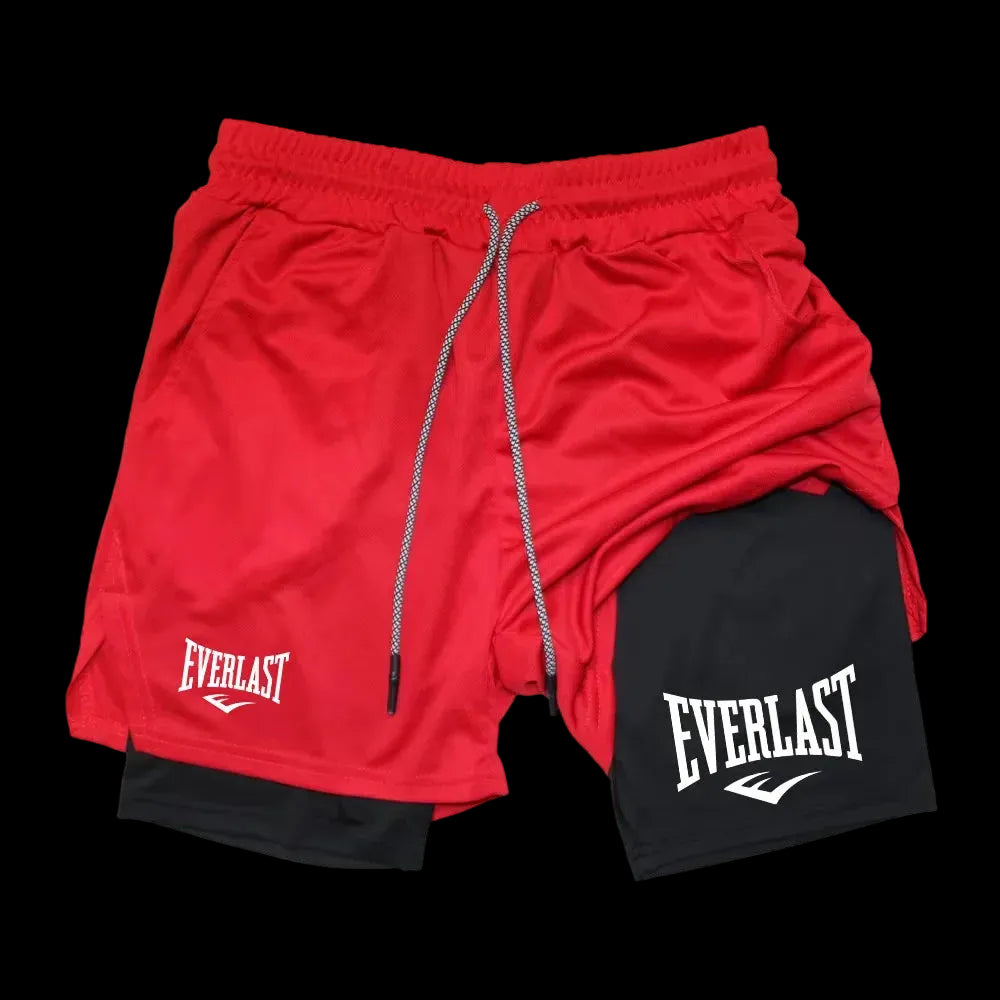 Pantaloncini da corsa da uomo 2 in 1, pantaloncini sportivi a doppio strato, abbigliamento sportivo, palestra, fitness, pantaloncini da allenamento, pantaloni da jogging, abbigliamento da uomo