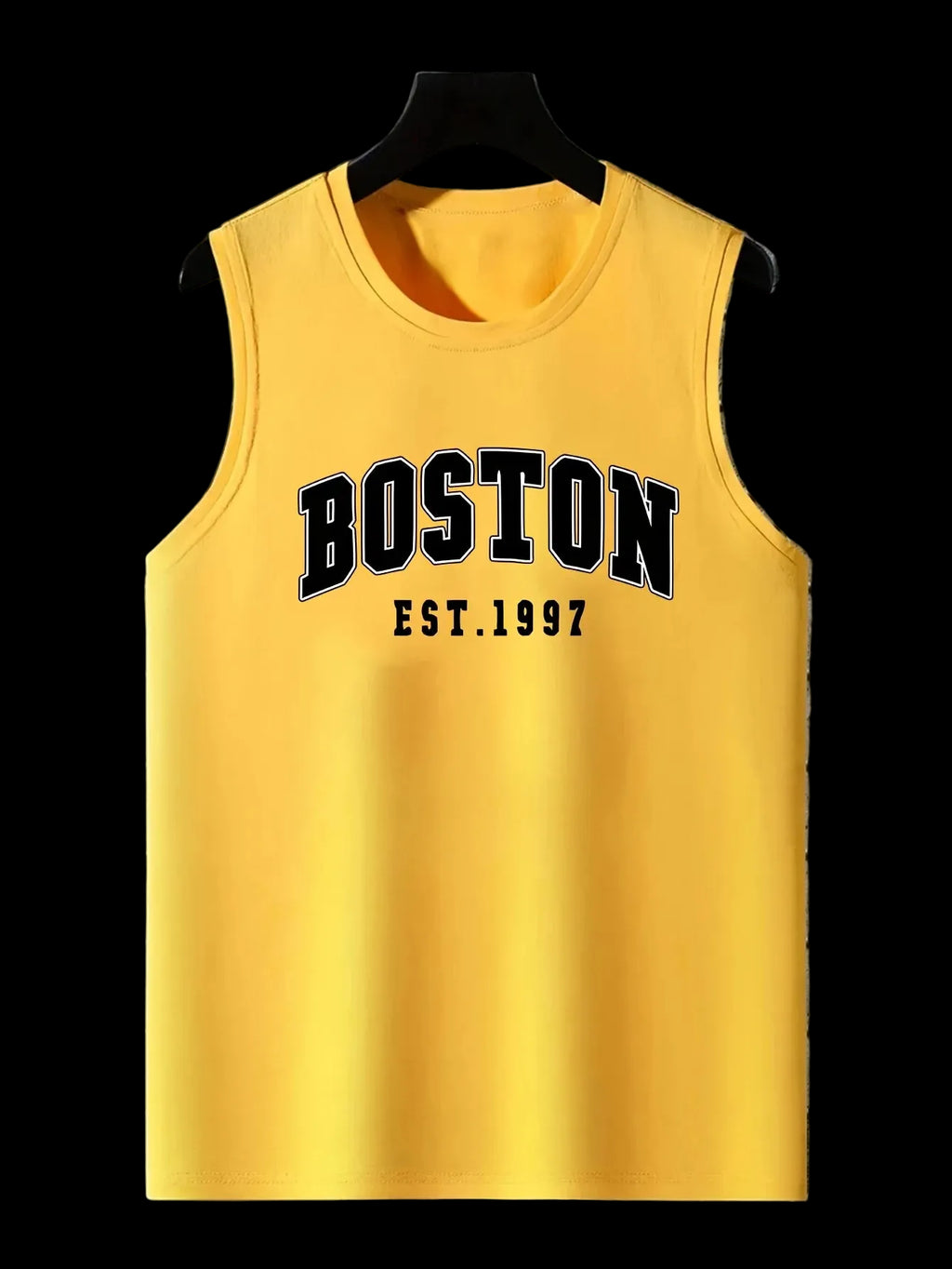 Canotta  sportivo casual estivo da uomo Boston est 1997 con stampa, comodo e traspirante, girocollo, senza maniche