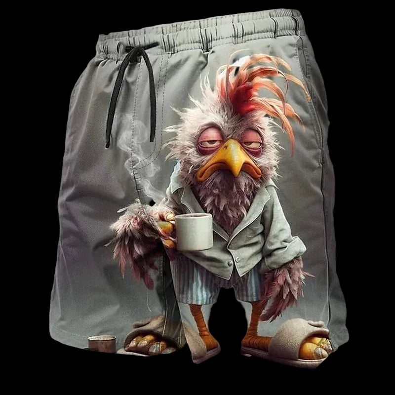Pantaloncini da Bagno Uomo con Stampa 3D Animali | Tigre, Pecora, Pollo, Coniglio | Taglie 4T-6XL