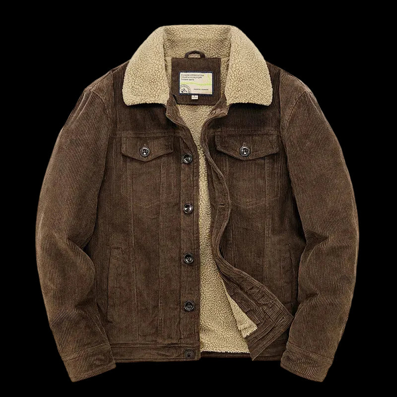 Giacca da uomo in cotone imbottita, calda, ampia, parka, giacca corta in velluto a coste, giacca a vento invernale casual da uomo