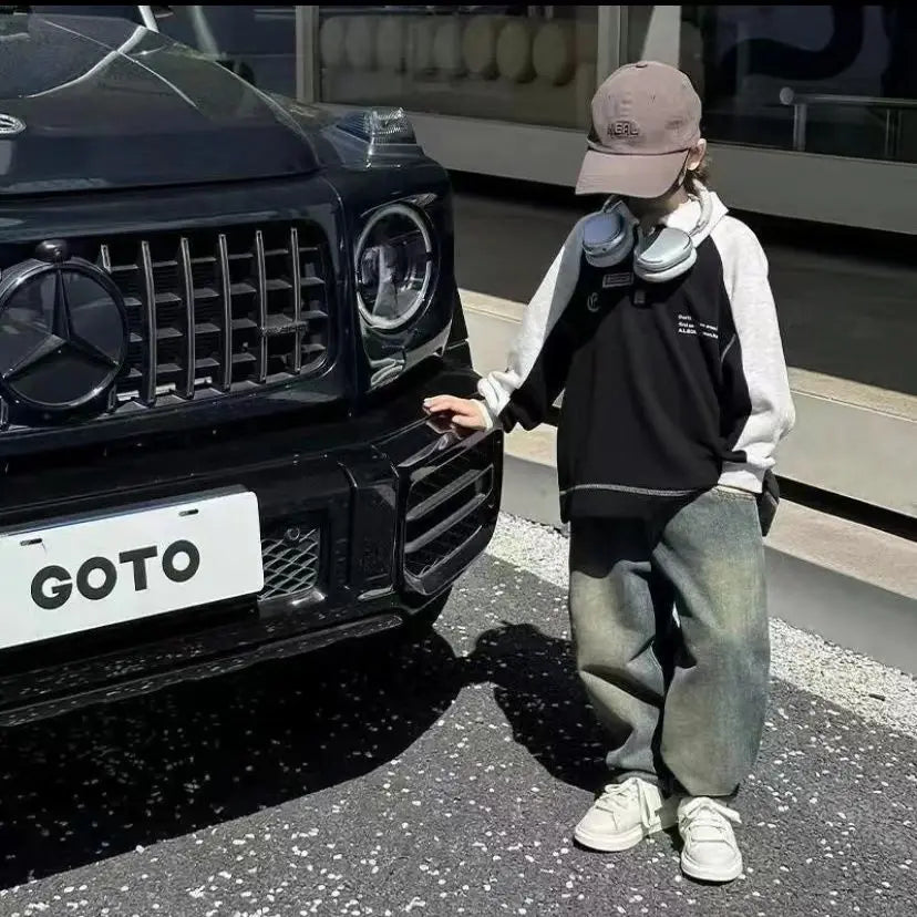 Baby Boys' Jeans Spring and Autumn New Children's Korean Edition Fashion Pants Kids Casual trousers