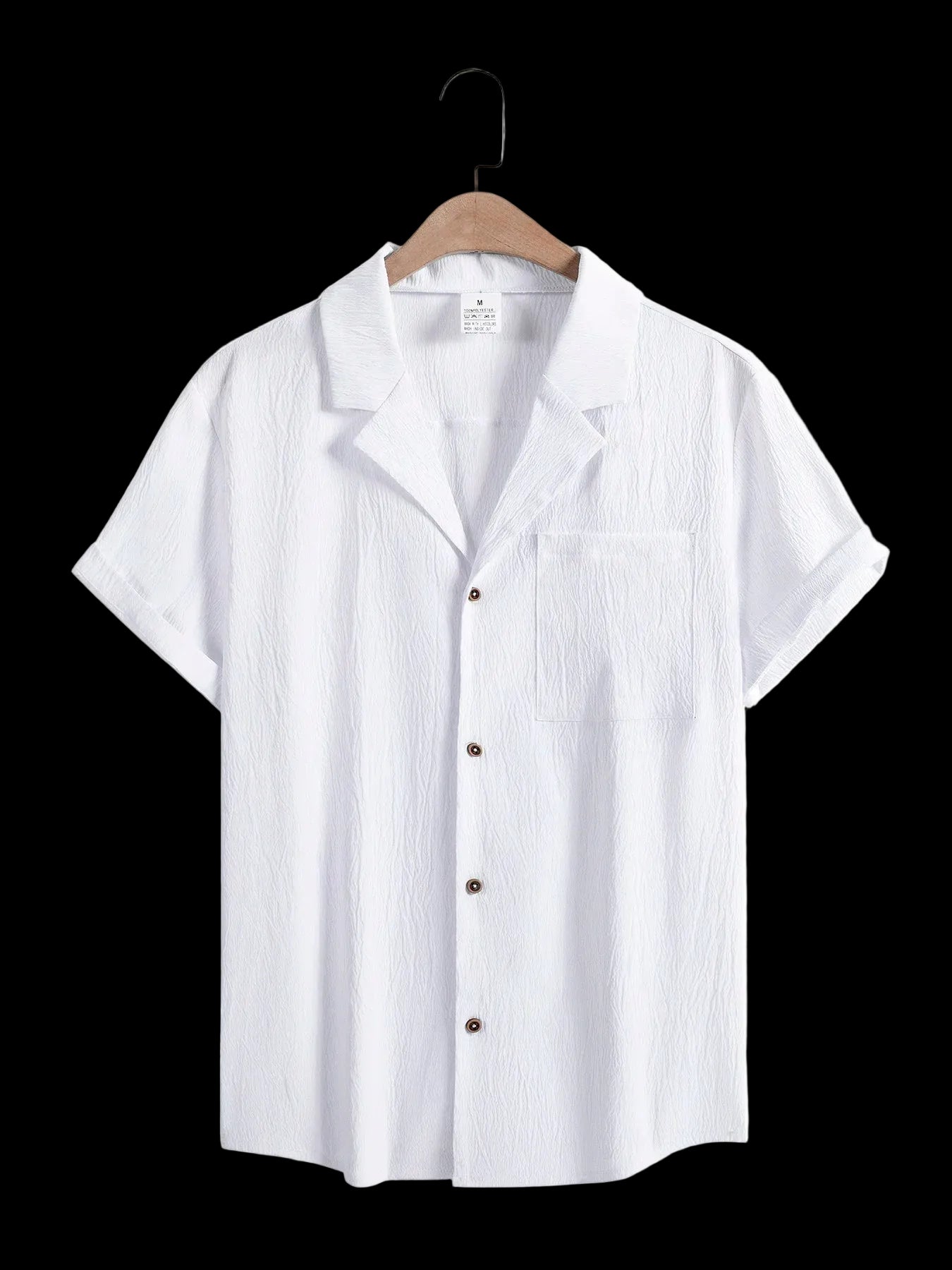 T-shirt da uomo a maniche corte, estive, alla moda, traspiranti, larghe, basiche, in cotone, con taschino, tinta unita, con colletto alla coreana.