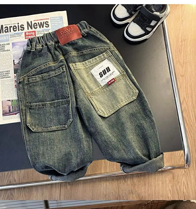 Baby Boys' Jeans Spring and Autumn New Children's Korean Edition Fashion Pants Kids Casual trousers