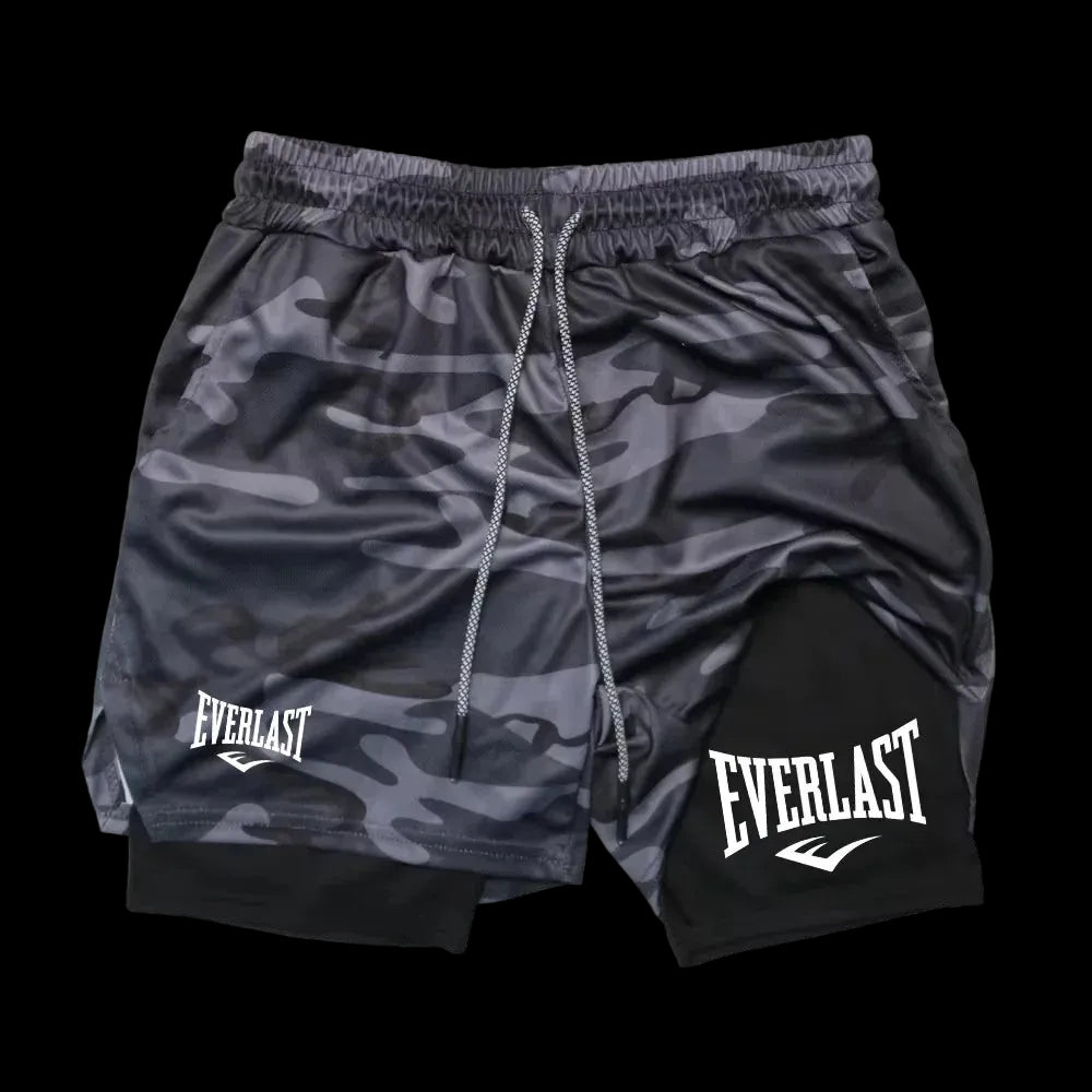 Pantaloncini da corsa da uomo 2 in 1, pantaloncini sportivi a doppio strato, abbigliamento sportivo, palestra, fitness, pantaloncini da allenamento, pantaloni da jogging, abbigliamento da uomo