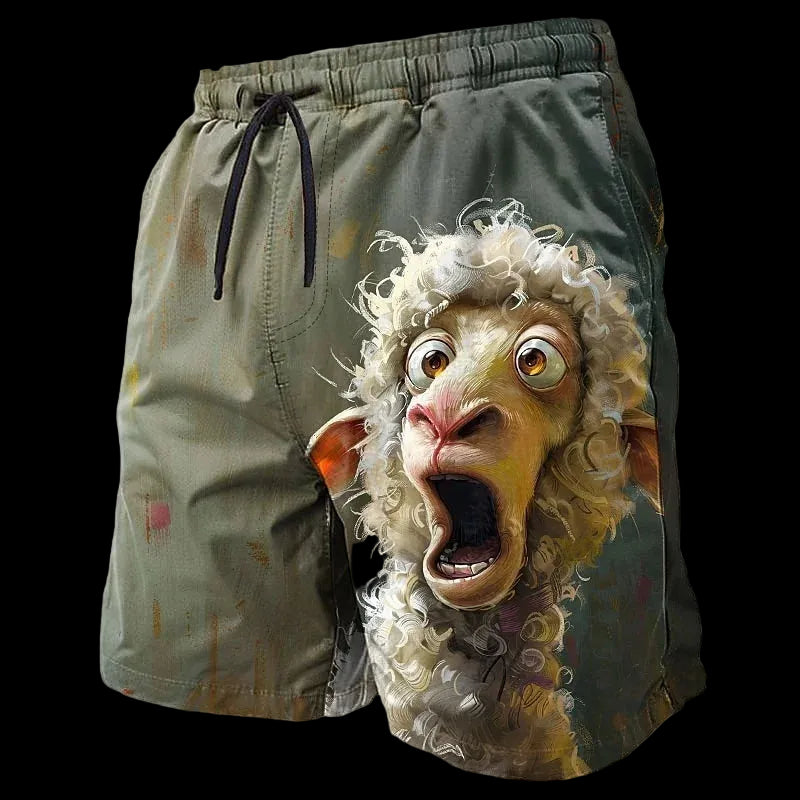 Pantaloncini da Bagno Uomo con Stampa 3D Animali | Tigre, Pecora, Pollo, Coniglio | Taglie 4T-6XL