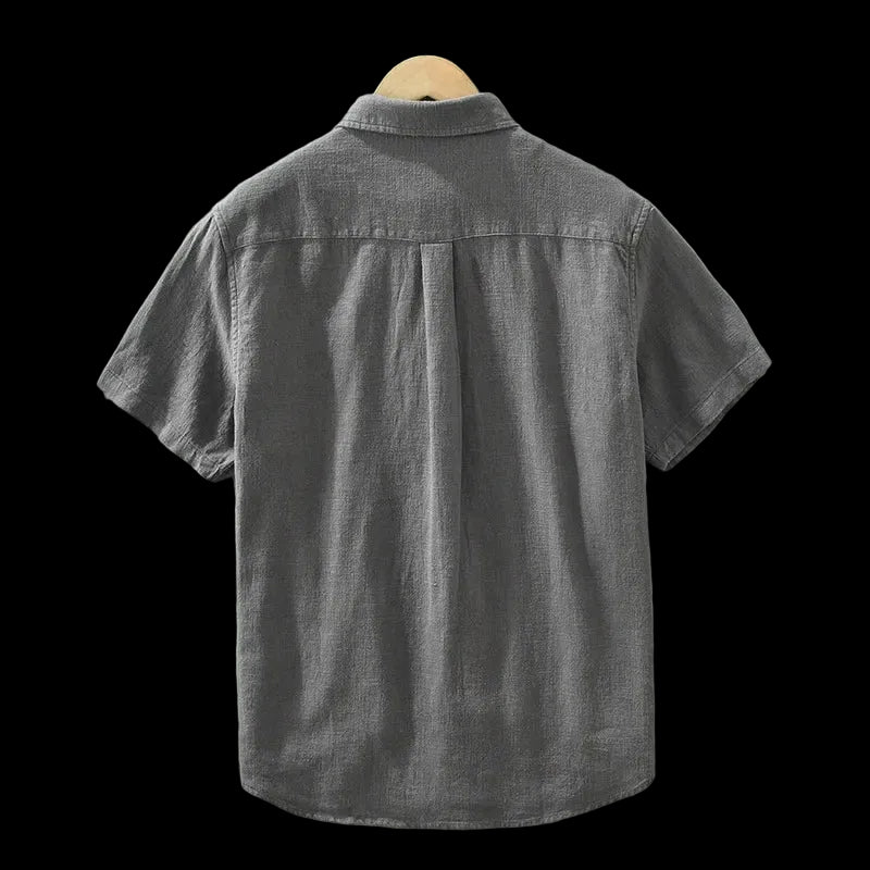 camicia  casual estiva da uomo in lino e cotone, stile vintage, a maniche corte, streetwear C2759