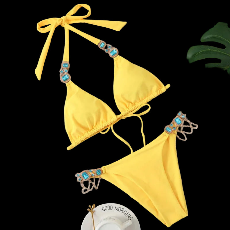 Costume da bagno  da donna con strass, bikini