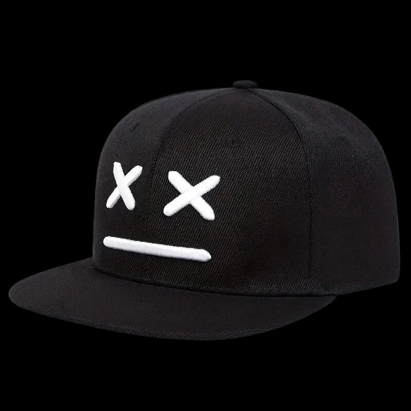 Cappellini da baseball con ricamo di faccina sorridente, ideali per primavera e autunno,