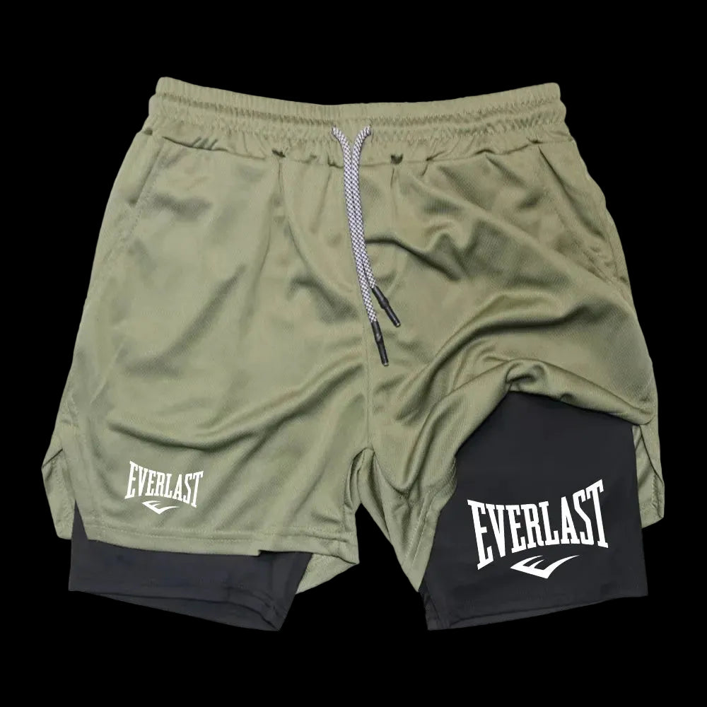 Pantaloncini da corsa da uomo 2 in 1, pantaloncini sportivi a doppio strato, abbigliamento sportivo, palestra, fitness, pantaloncini da allenamento, pantaloni da jogging, abbigliamento da uomo