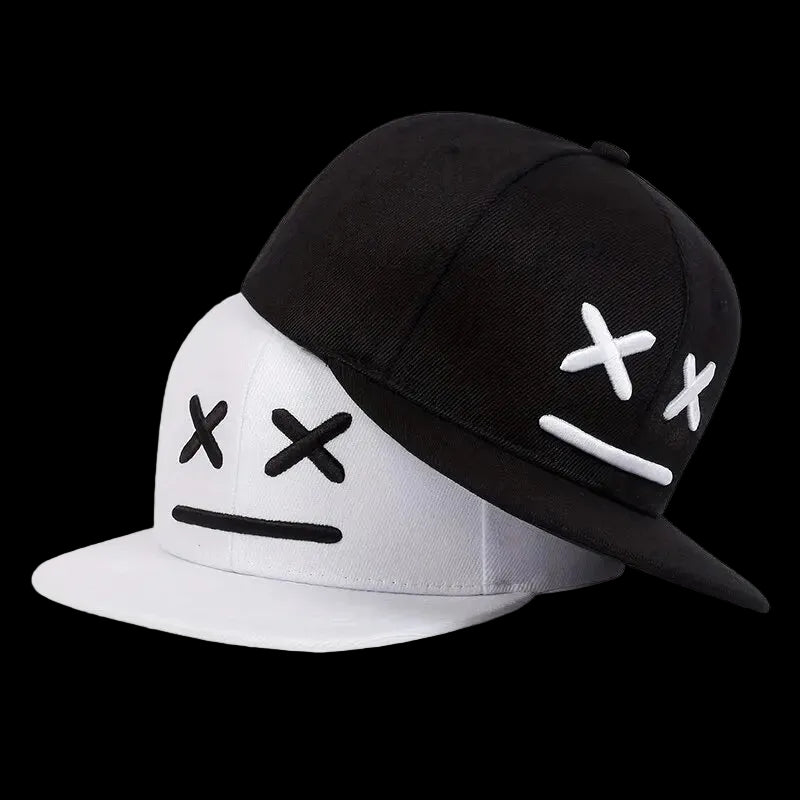 Cappellini da baseball con ricamo di faccina sorridente, ideali per primavera e autunno,