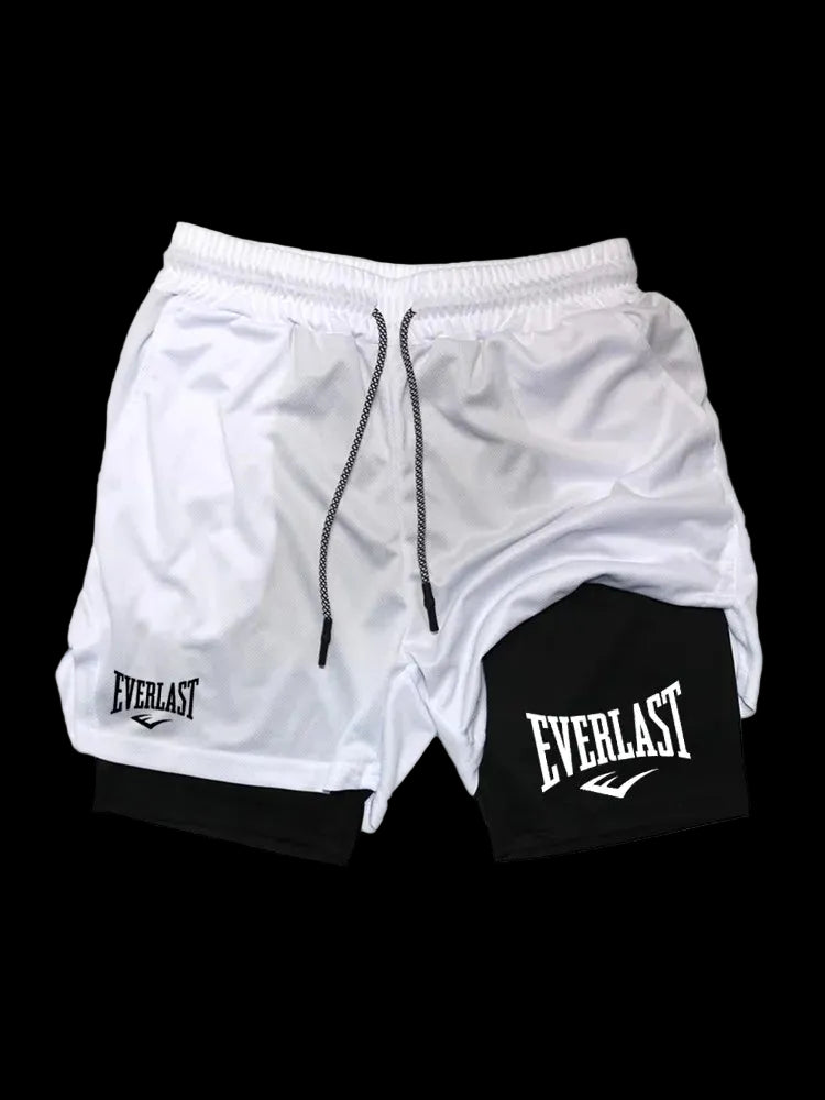 Pantaloncini da corsa da uomo 2 in 1, pantaloncini sportivi a doppio strato, abbigliamento sportivo, palestra, fitness, pantaloncini da allenamento, pantaloni da jogging, abbigliamento da uomo
