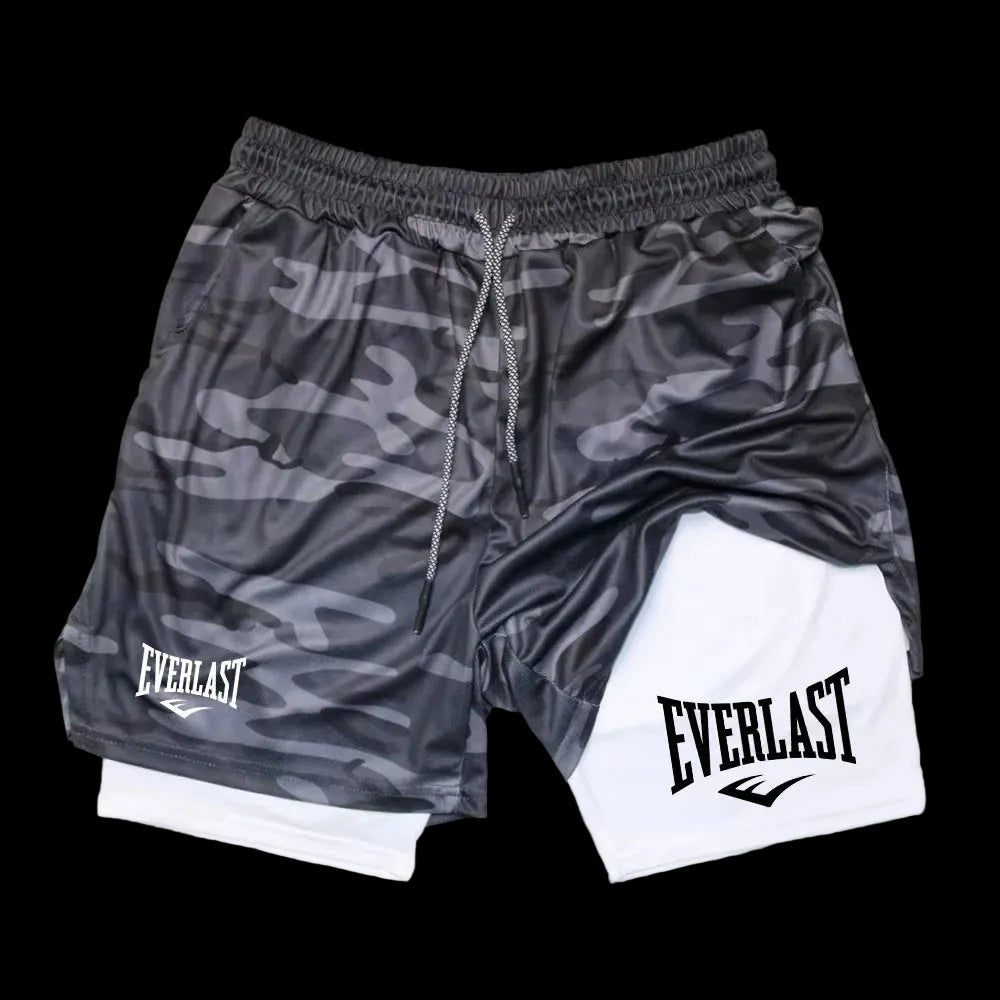 Pantaloncini da corsa da uomo 2 in 1, pantaloncini sportivi a doppio strato, abbigliamento sportivo, palestra, fitness, pantaloncini da allenamento, pantaloni da jogging, abbigliamento da uomo