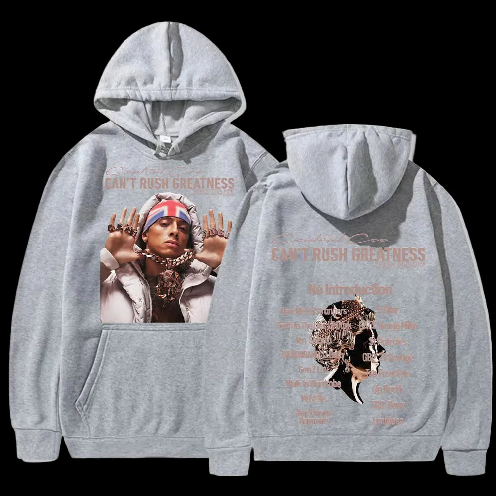 Central Cee “Can’t Rush Greatness” World Tour 2025 Concert Hoodies Mens Fashion Hip Hop Pop Music Oversized Pullover Sweatshirts