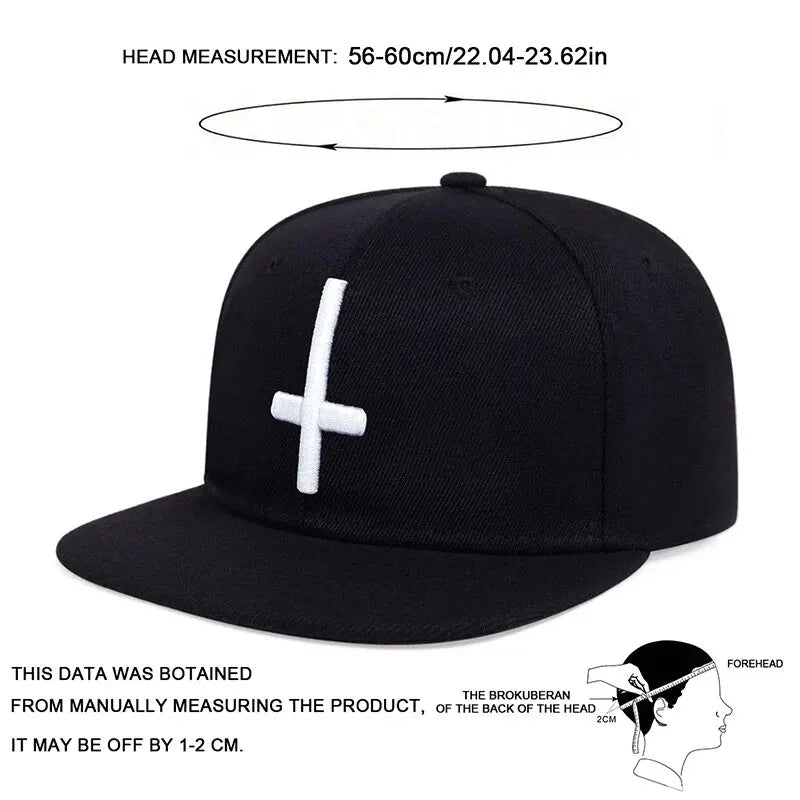 Cappellini da baseball casual regolabili unisex con ricamo a croce piatta.