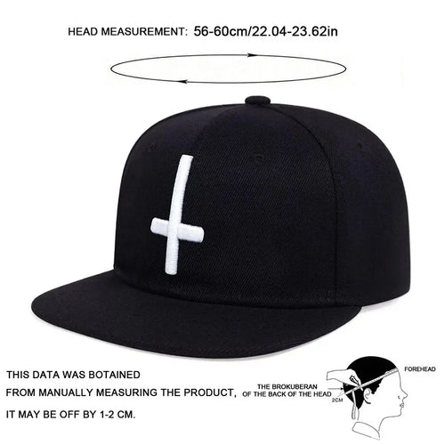 Cappellini da baseball casual regolabili unisex con ricamo a croce piatta.