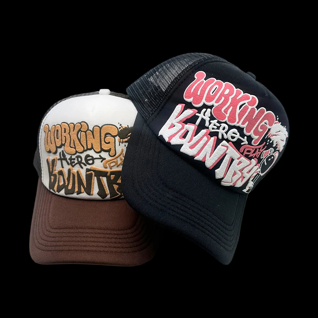 Nuovo cappellino da baseball unisex con stampa graffiti e personaggi dei cartoni animati, parasole, a blocchi di colore, traspirante, in rete versatile