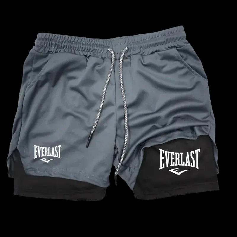 Pantaloncini da corsa da uomo 2 in 1, pantaloncini sportivi a doppio strato, abbigliamento sportivo, palestra, fitness, pantaloncini da allenamento, pantaloni da jogging, abbigliamento da uomo