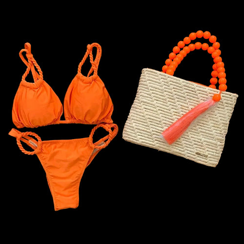Bikini brasiliano  a vita bassa,  costume da bagno da donna.