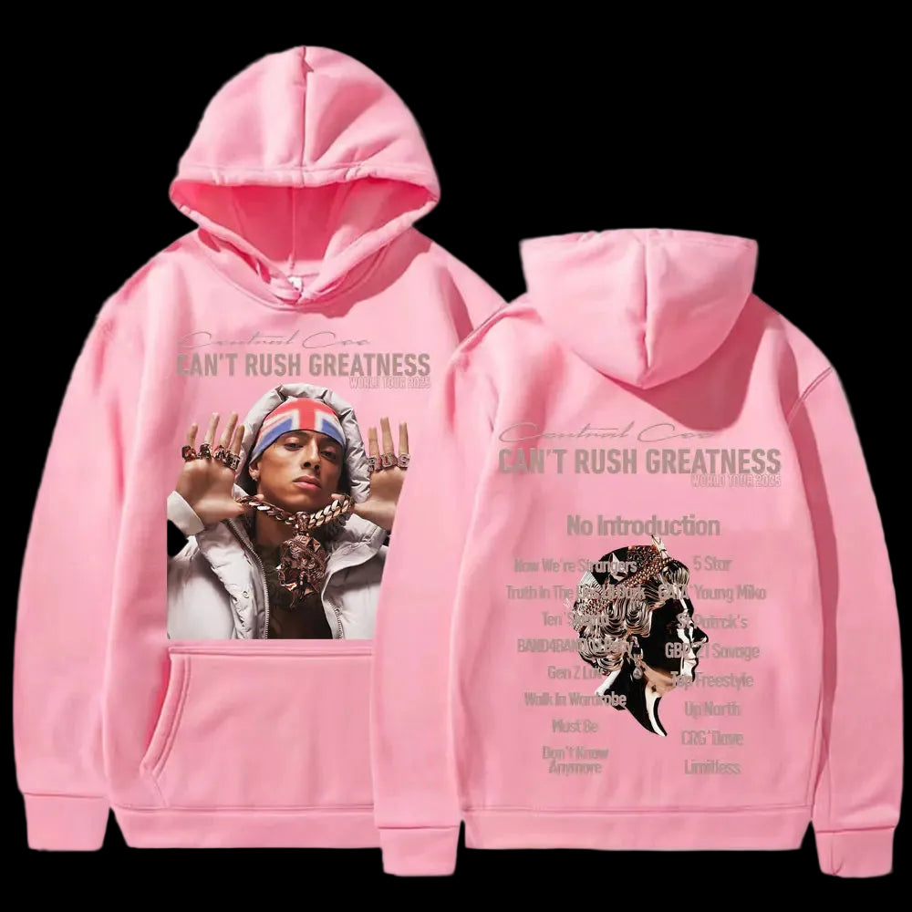 Central Cee “Can’t Rush Greatness” World Tour 2025 Concert Hoodies Mens Fashion Hip Hop Pop Music Oversized Pullover Sweatshirts