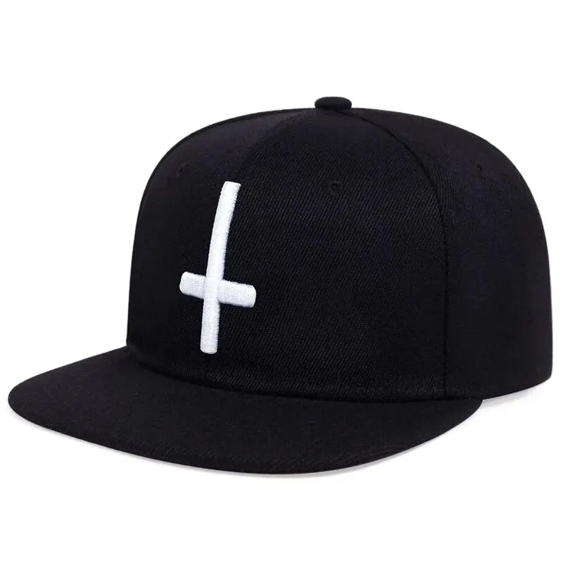 Unisex Flat Cross Embroidery Hip-hop Hats Spring Autumn Outdoor Adjustable Casual Baseball Caps Sunscreen Hat