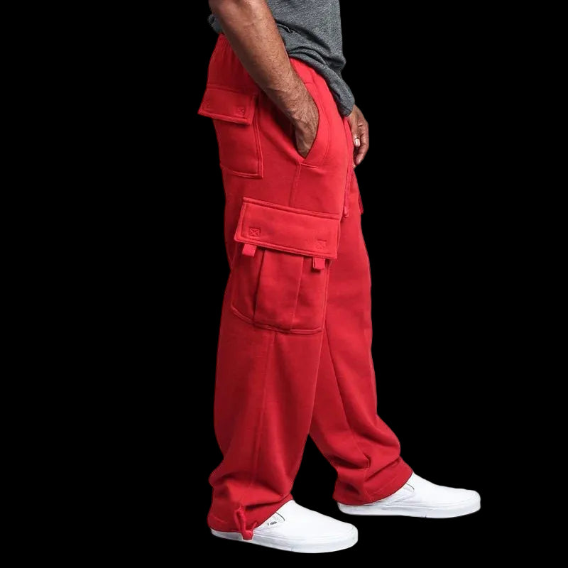 Pantaloni Uomo Gamba Dritta Larghi con Coulisse | Multitasche | Oversize | 5 Colori