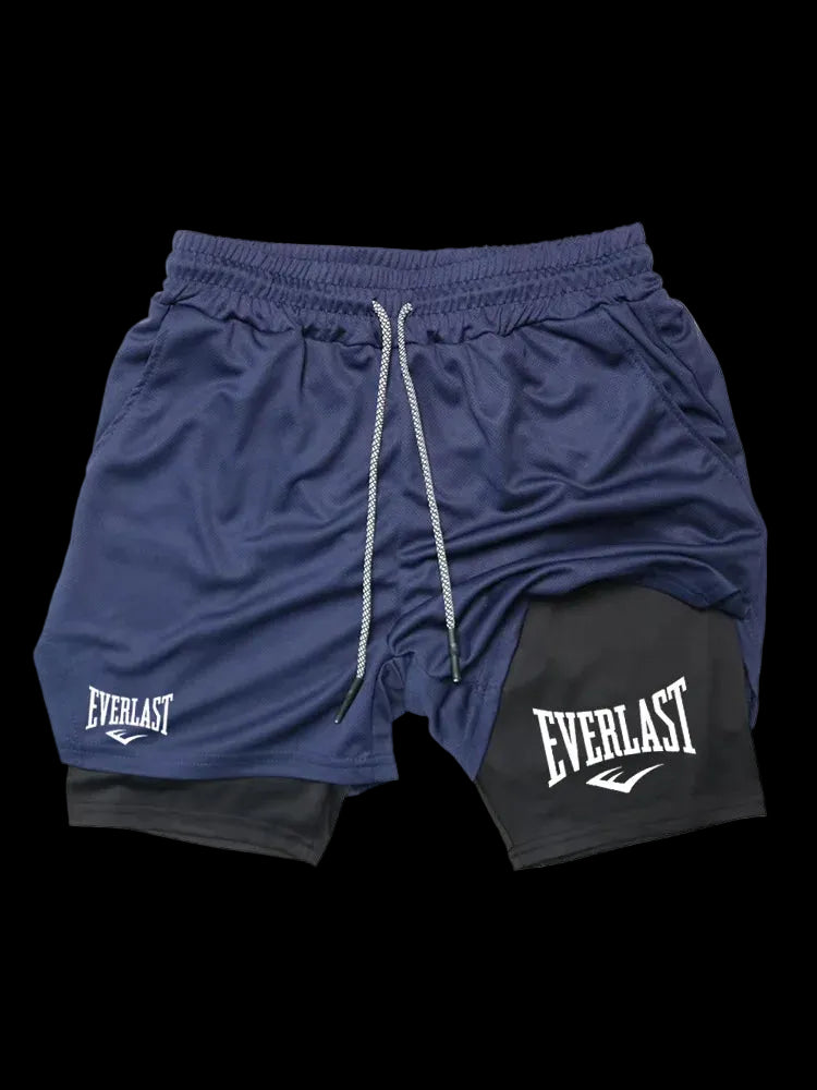 Pantaloncini da corsa da uomo 2 in 1, pantaloncini sportivi a doppio strato, abbigliamento sportivo, palestra, fitness, pantaloncini da allenamento, pantaloni da jogging, abbigliamento da uomo
